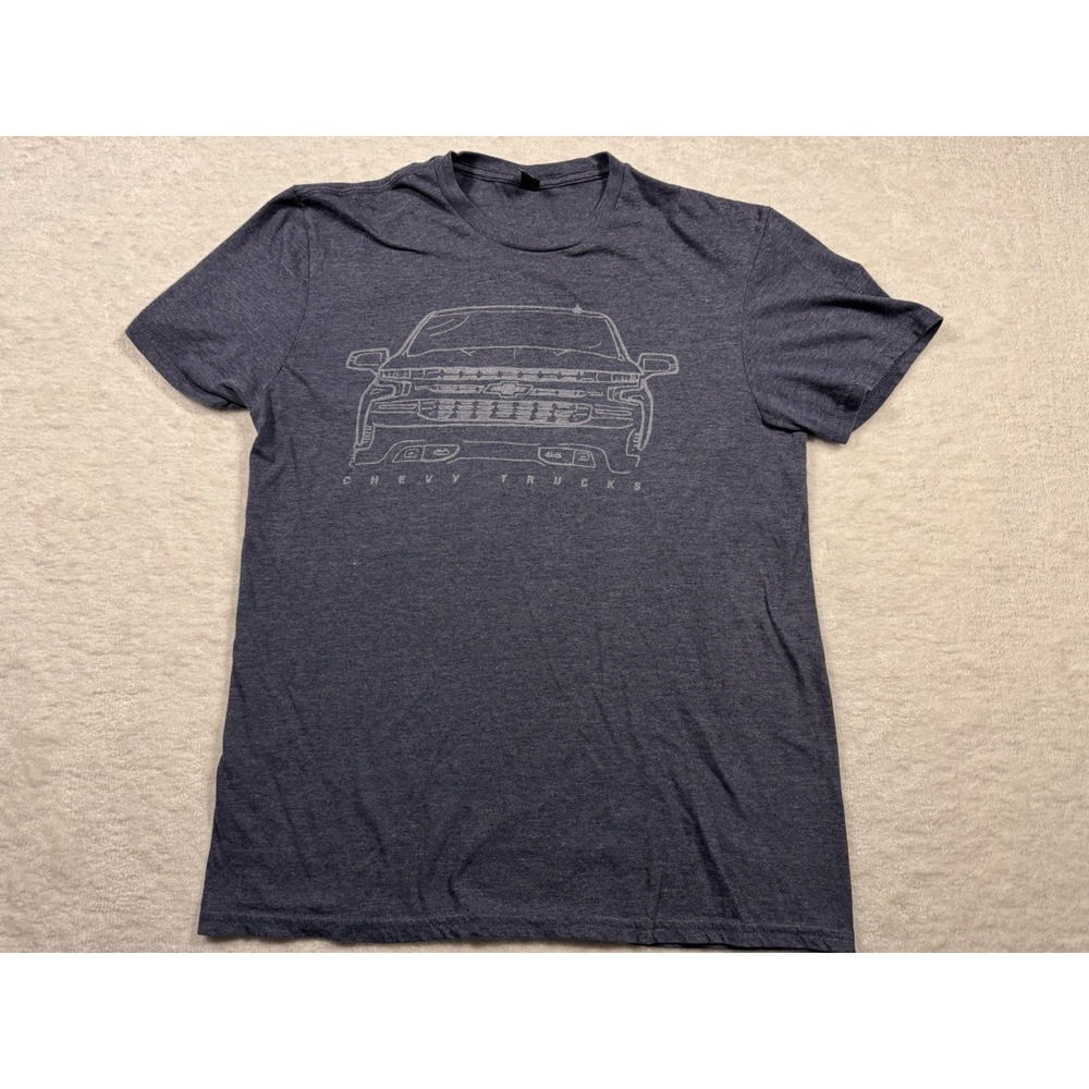 District Chevy Trucks‎ Silverado Graphic T-Shirt Heather Blue Mens Medium